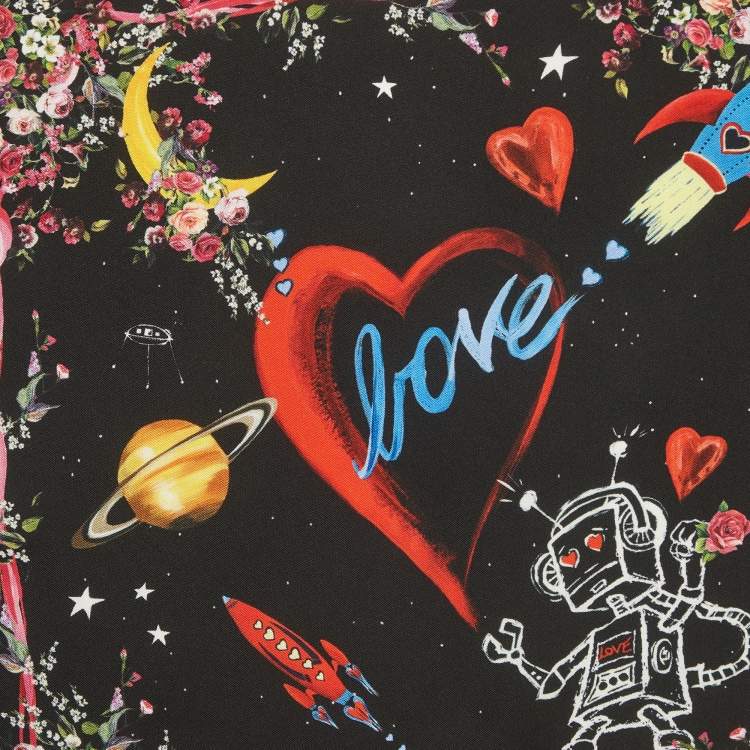 Pre Owned Dolce & Gabbana Multicolor Multiprint Silk Square Scarf