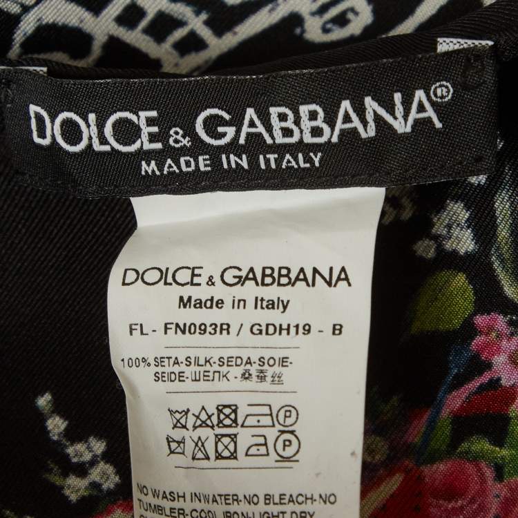 Pre Owned Dolce & Gabbana Multicolor Multiprint Silk Square Scarf
