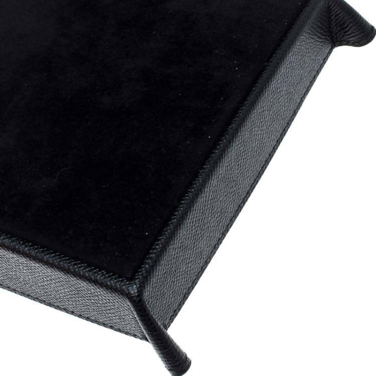 Pre Owned Dolce & Gabbana Black Leather Accessories Tray Plate  