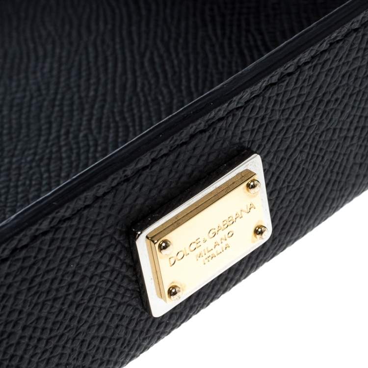 Pre Owned Dolce & Gabbana Black Leather Accessories Tray Plate  