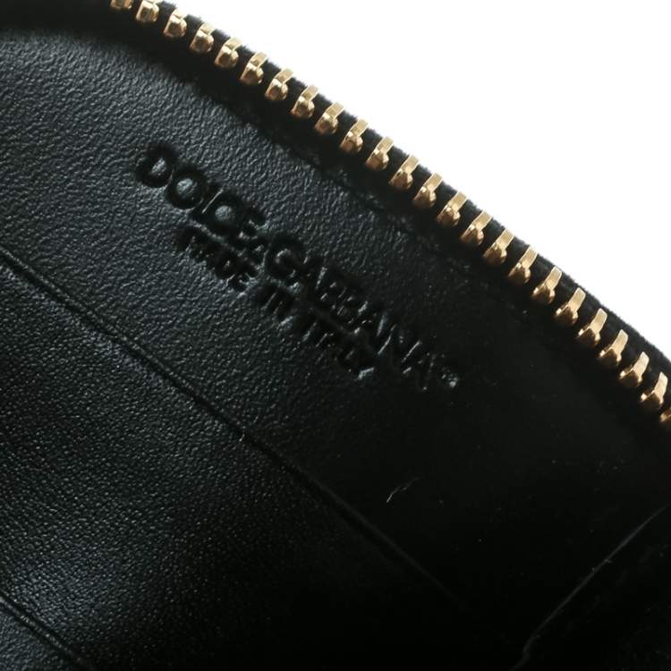 Pre Owned Dolce & Gabbana Black/Metallic Silver Leather Phone Case
