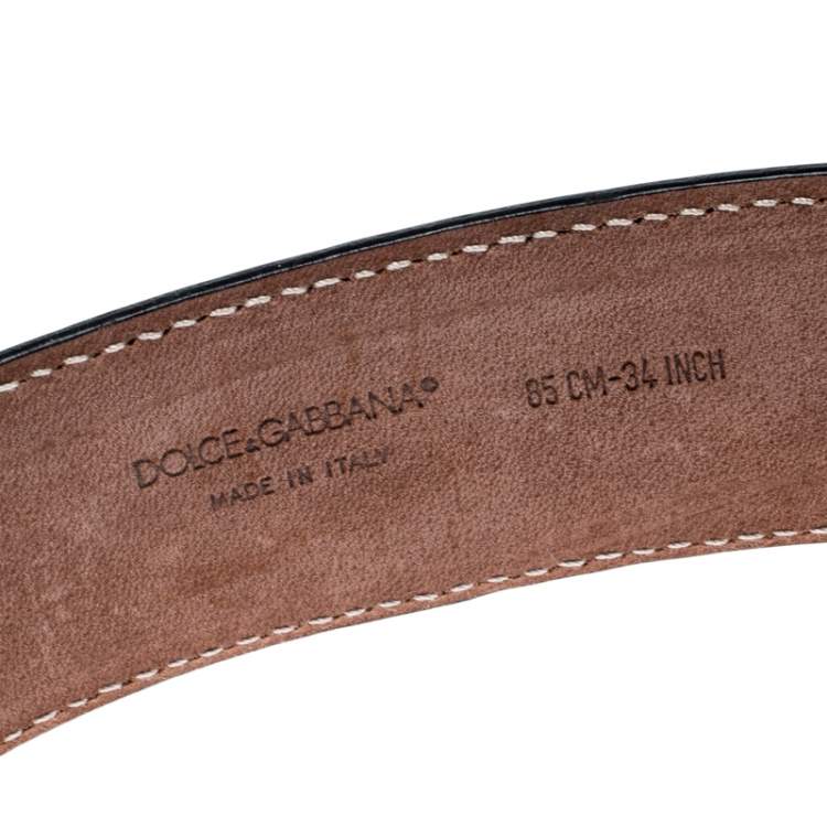 Pre Owned Dolce & Gabbana Black Patent Leather Belt Size 85CM