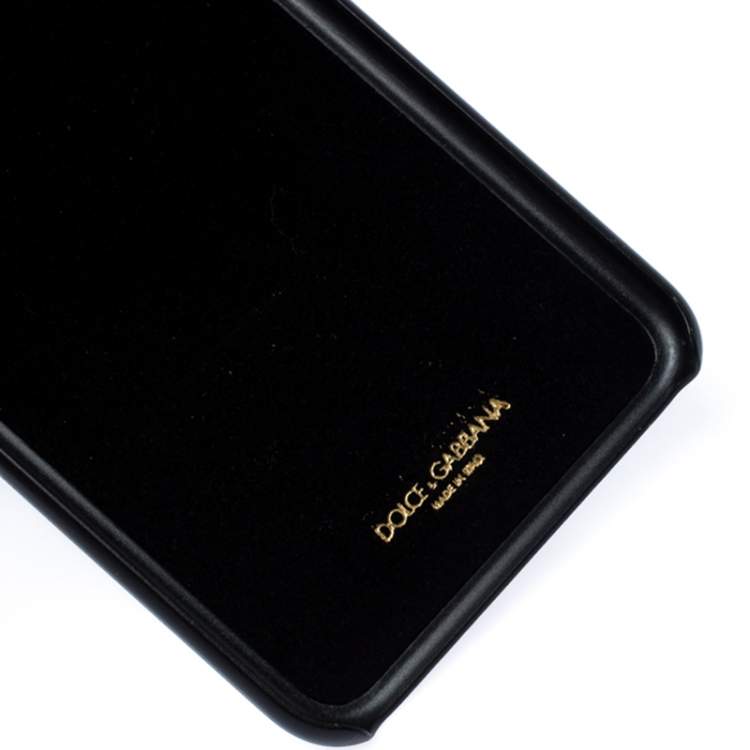 Pre Owned Dolce & Gabbana Multicolor Jewel Embellished Leather iPhone Cover