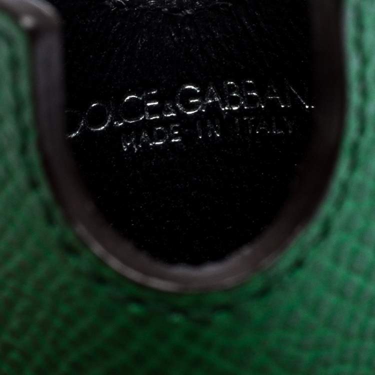 Pre Owned Dolce & Gabbana Green Leather iPhone 4 Case