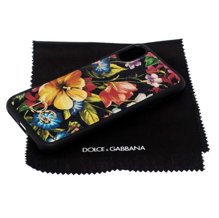 Pre Owned Dolce & Gabbana Black Floral IPhone XS Max Case 