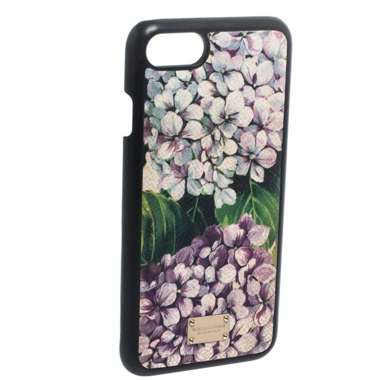 Pre Owned Dolce & Gabbana Multicolor Floral Print Leather iPhone 7 Case