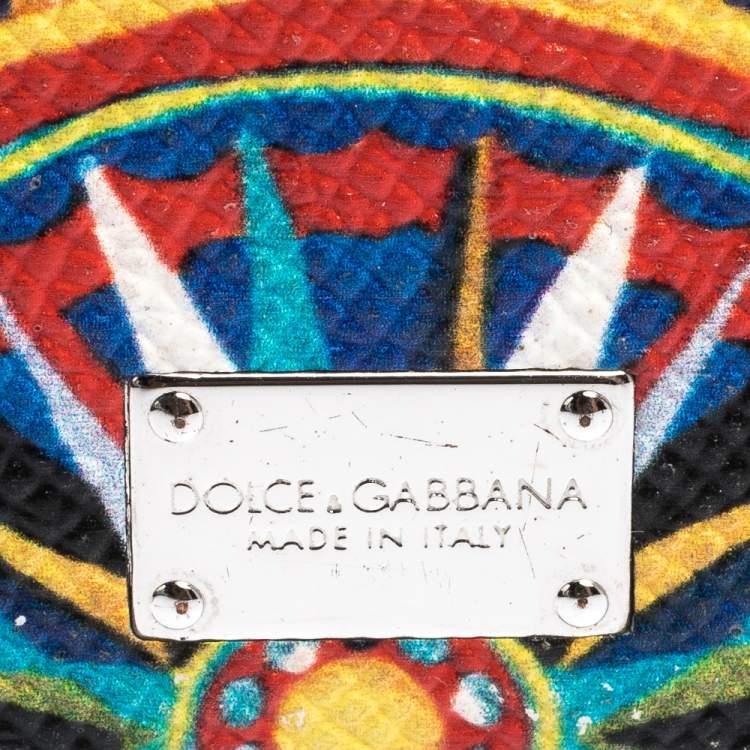 Pre Owned Dolce & Gabbana Multicolor Printed Leather iPhone 7 Case