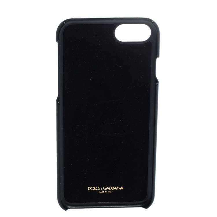 Pre Owned Dolce & Gabbana Multicolor Fruit Print Leather Crystal Embellished iPhone 7 Case