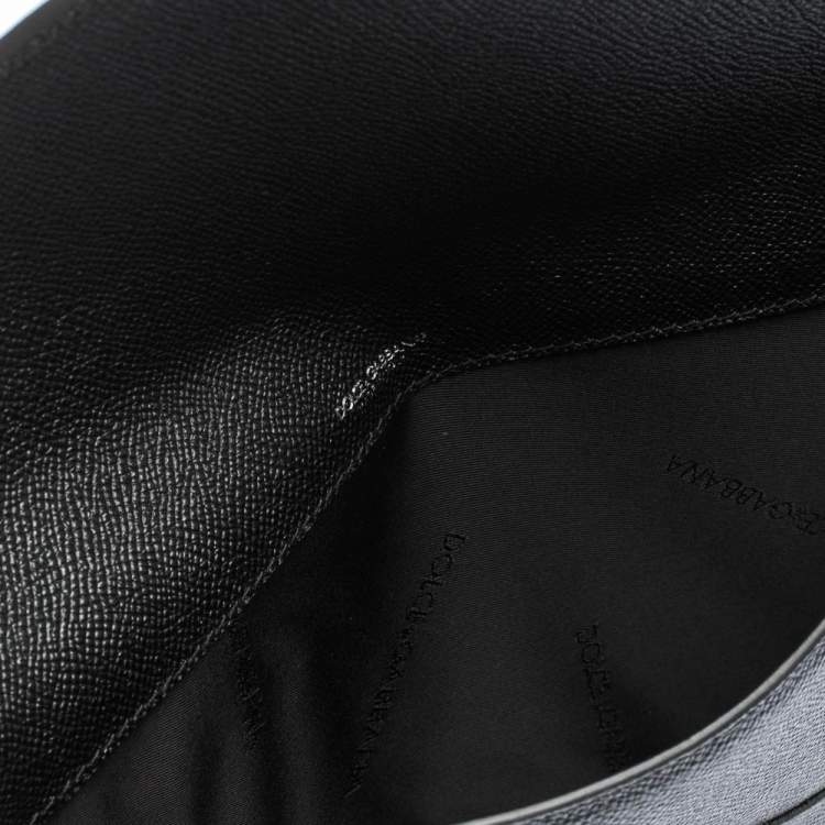 Pre Owned Dolce & Gabbana Black Dauphine Leather iPad Envelope Case