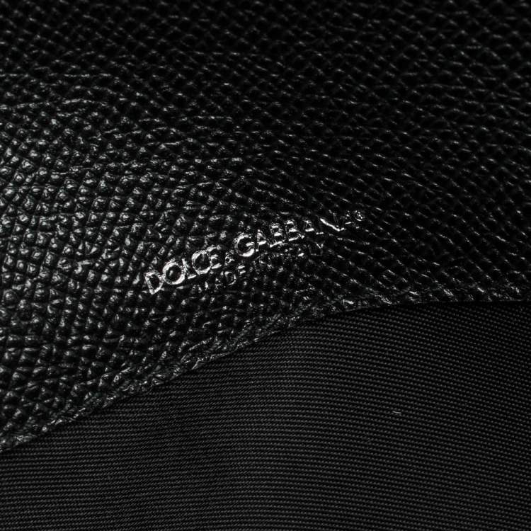 Pre Owned Dolce & Gabbana Black Dauphine Leather iPad Envelope Case