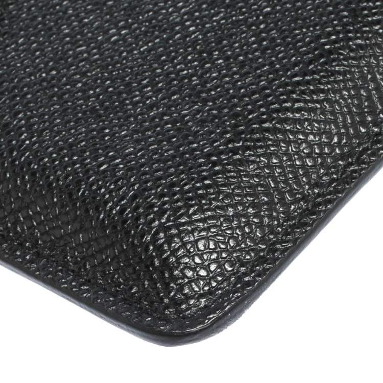 Pre Owned Dolce & Gabbana Black Dauphine Leather iPad Envelope Case