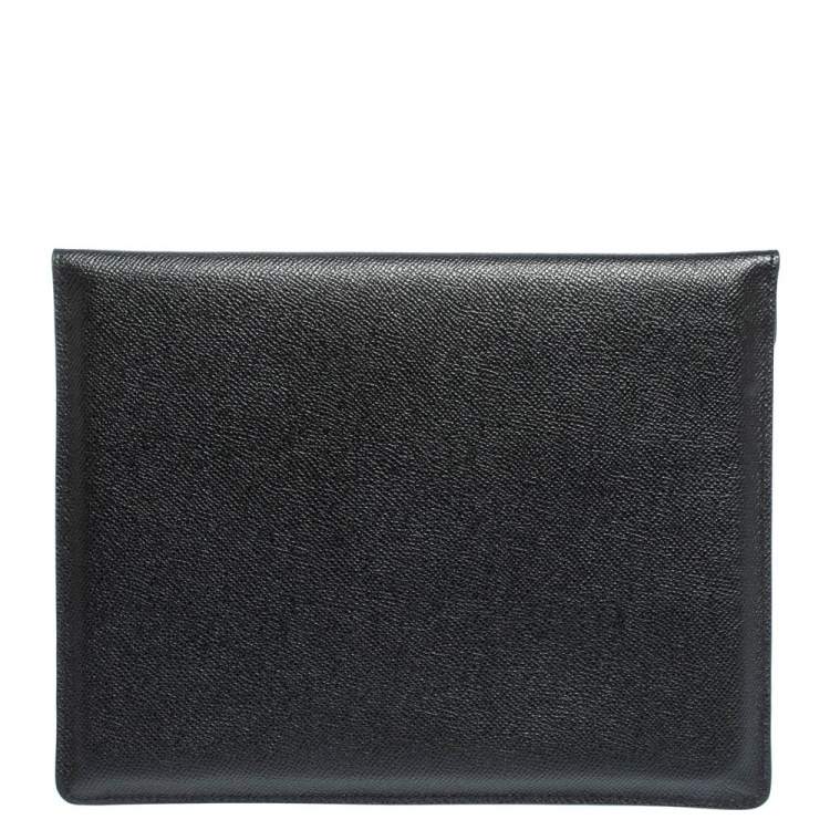 Pre Owned Dolce & Gabbana Black Dauphine Leather iPad Envelope Case