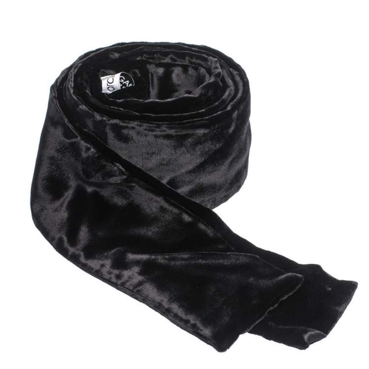 Pre Owned Dolce & Gabbana Black Velvet Wide Waist Belt