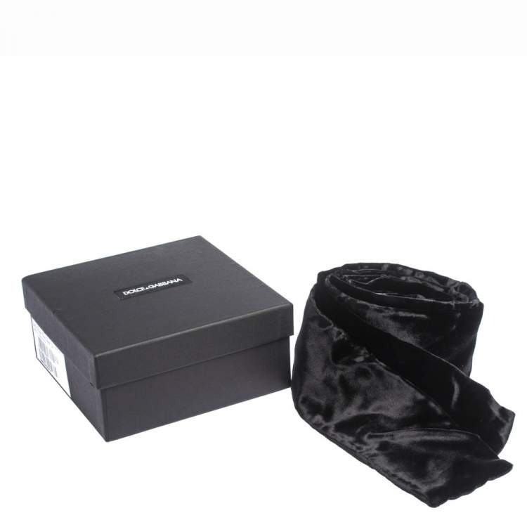 Pre Owned Dolce & Gabbana Black Velvet Wide Waist Belt