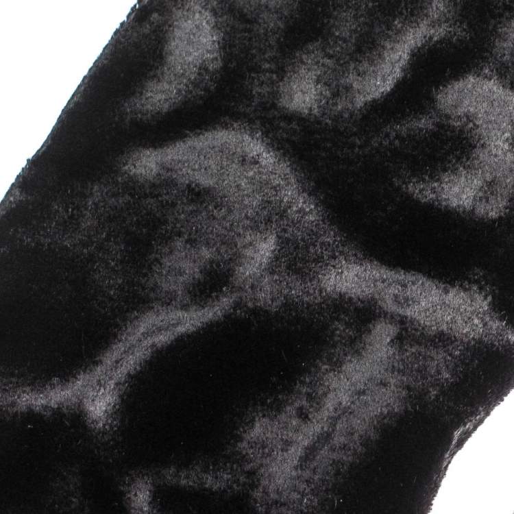 Pre Owned Dolce & Gabbana Black Velvet Wide Waist Belt