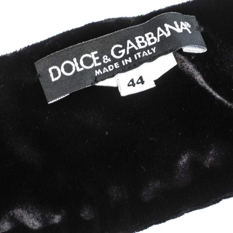 Pre Owned Dolce & Gabbana Black Velvet Wide Waist Belt