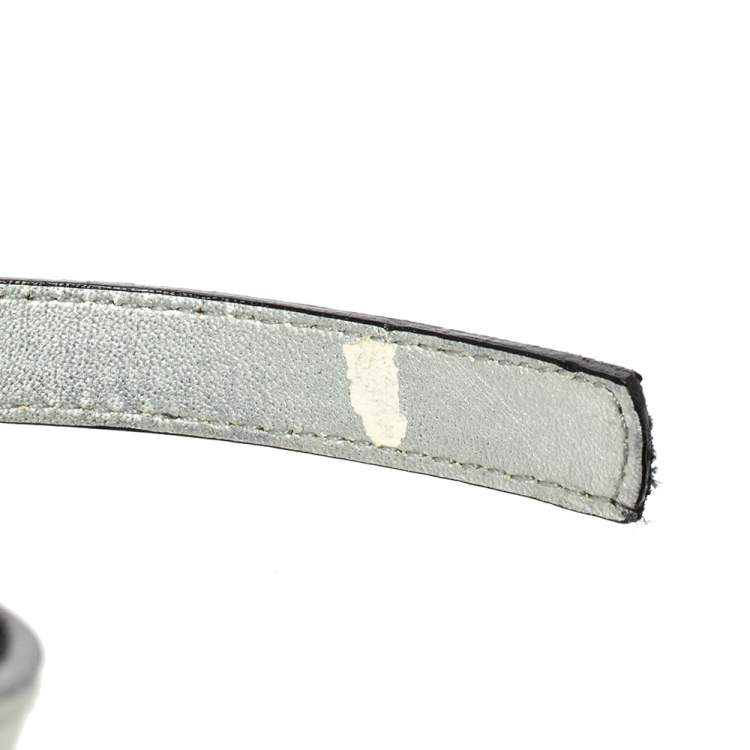 Pre Owned Dolce & Gabbana Black Patent Leather Belt 95CM