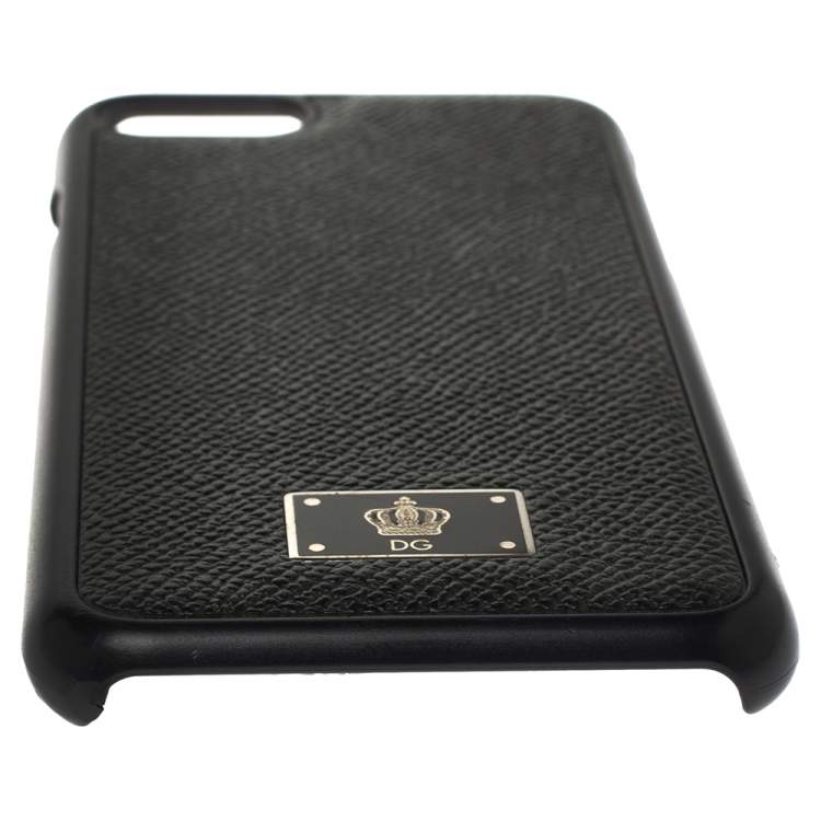 Pre Owned Dolce & Gabbana Black Leather iPhone 7 Cover