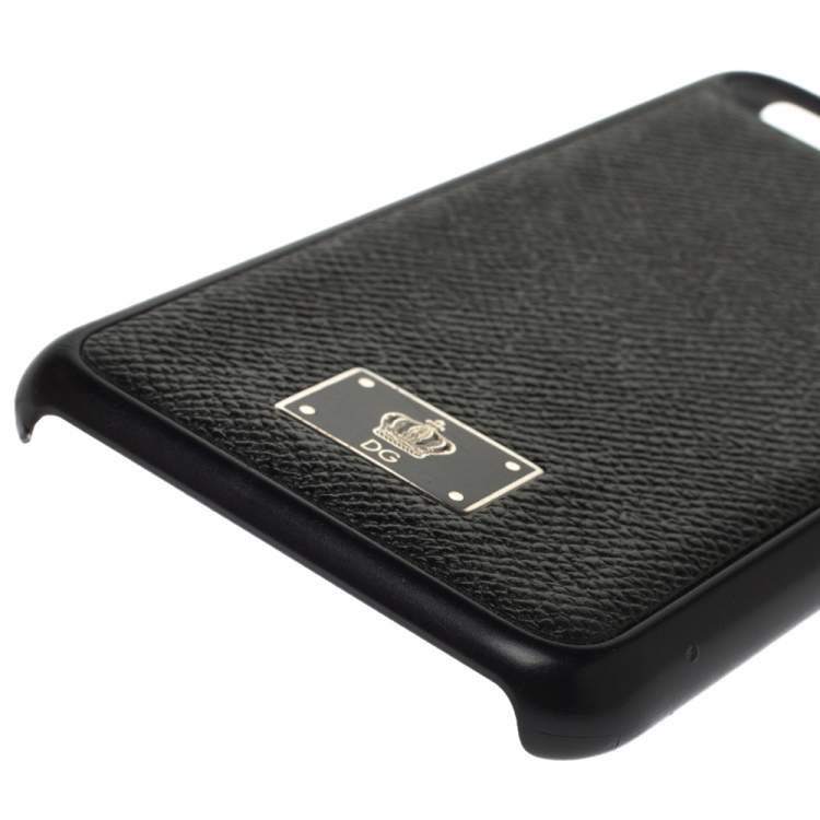 Pre Owned Dolce & Gabbana Black Leather iPhone 7 Cover