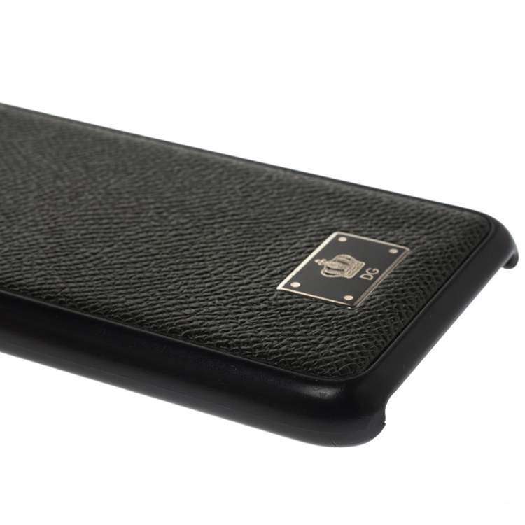 Pre Owned Dolce & Gabbana Black Leather iPhone 7 Cover