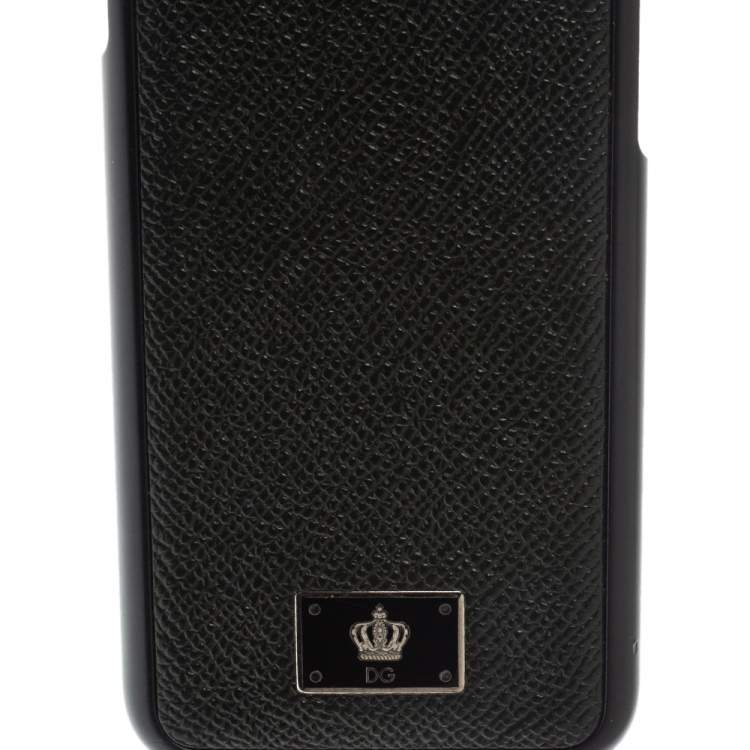 Pre Owned Dolce & Gabbana Black Leather iPhone 7 Cover