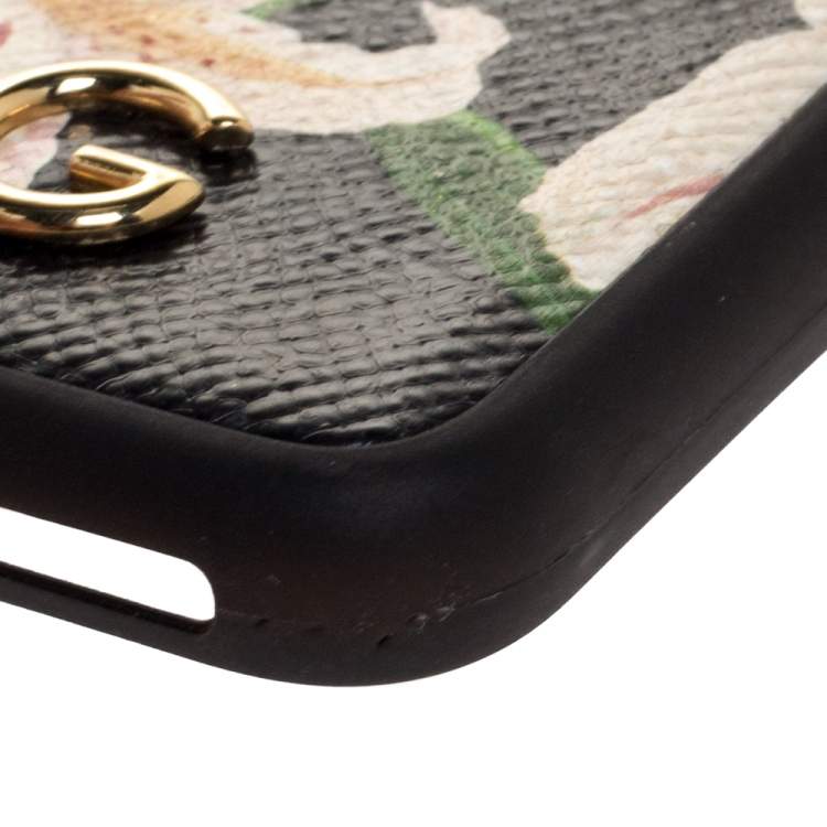 مملوكة مسبقًا Dolce & Gabbana Multicolor Lily Print Leather iPhone XS Max Case