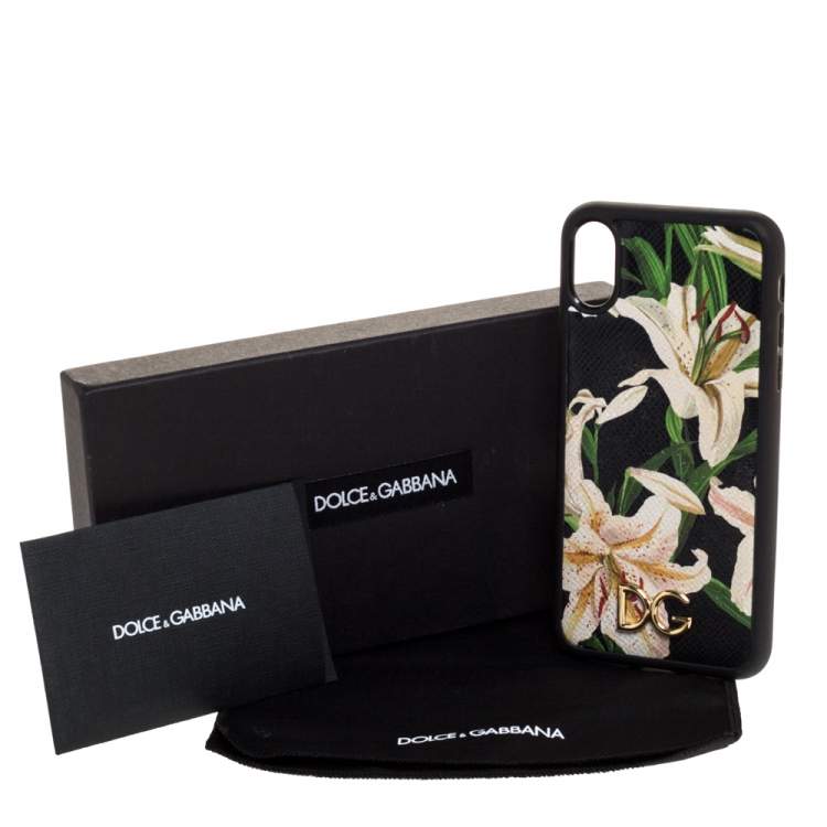 مملوكة مسبقًا Dolce & Gabbana Multicolor Lily Print Leather iPhone XS Max Case