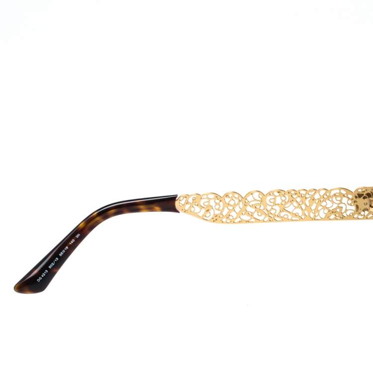 مملوكة مسبقًا Dolce & Gabbana Havana/Brown Gradient DG 4213 Filigree Cat Eye Sunglasses
