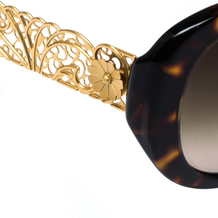 مملوكة مسبقًا Dolce & Gabbana Havana/Brown Gradient DG 4213 Filigree Cat Eye Sunglasses