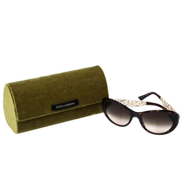 مملوكة مسبقًا Dolce & Gabbana Havana/Brown Gradient DG 4213 Filigree Cat Eye Sunglasses