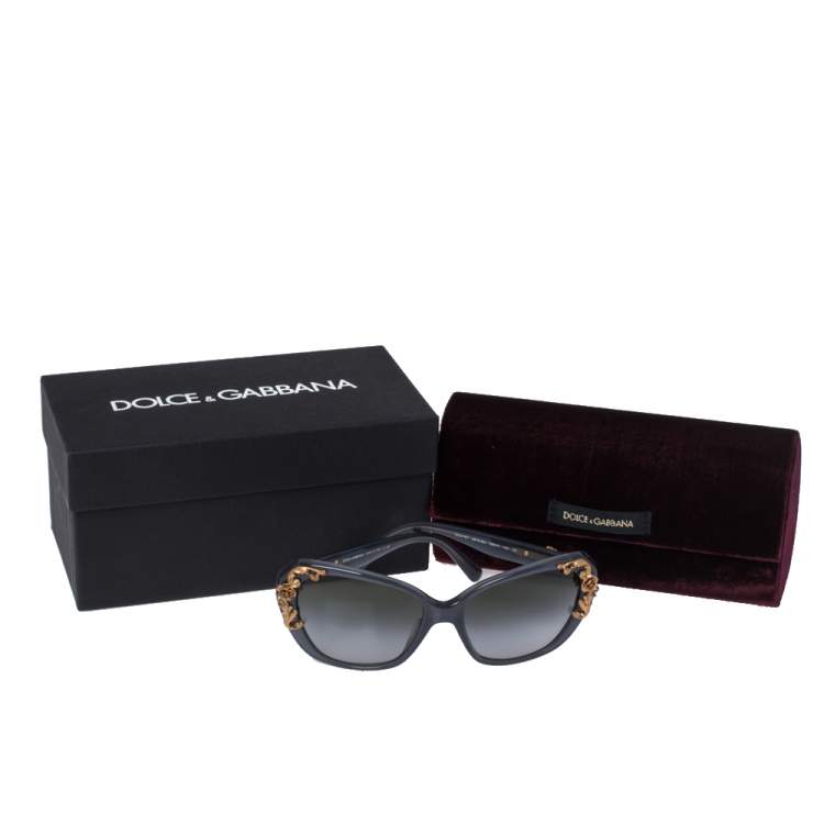 Pre Owned Dolce & Gabbana Grey/ Green Gradient DG4167 Sicilian Baroque Sunglasses