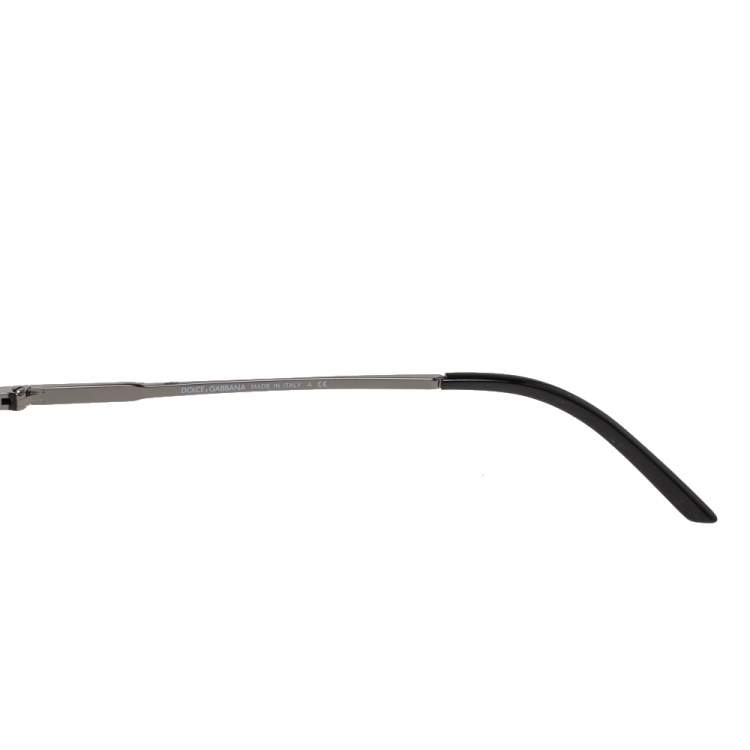 Pre Owned Dolce & Gabbana Gunmetal Tone/ Grey DG2075 Iconic Evolution Aviator Sunglasses