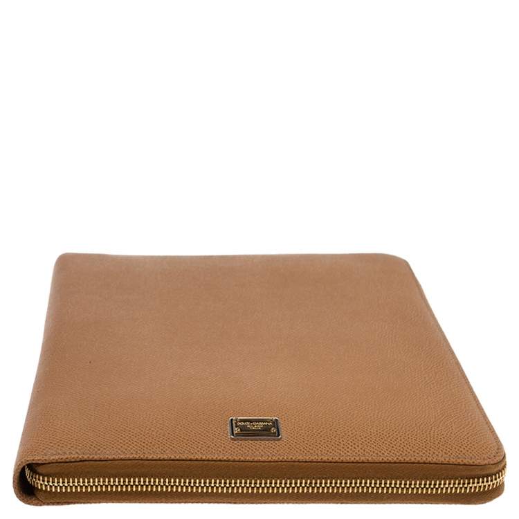 Pre Owned Dolce & Gabbana Tan Leather Agenda Organizer