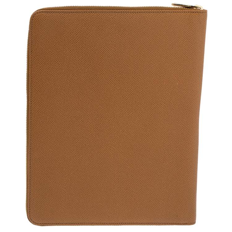 Pre Owned Dolce & Gabbana Tan Leather Agenda Organizer