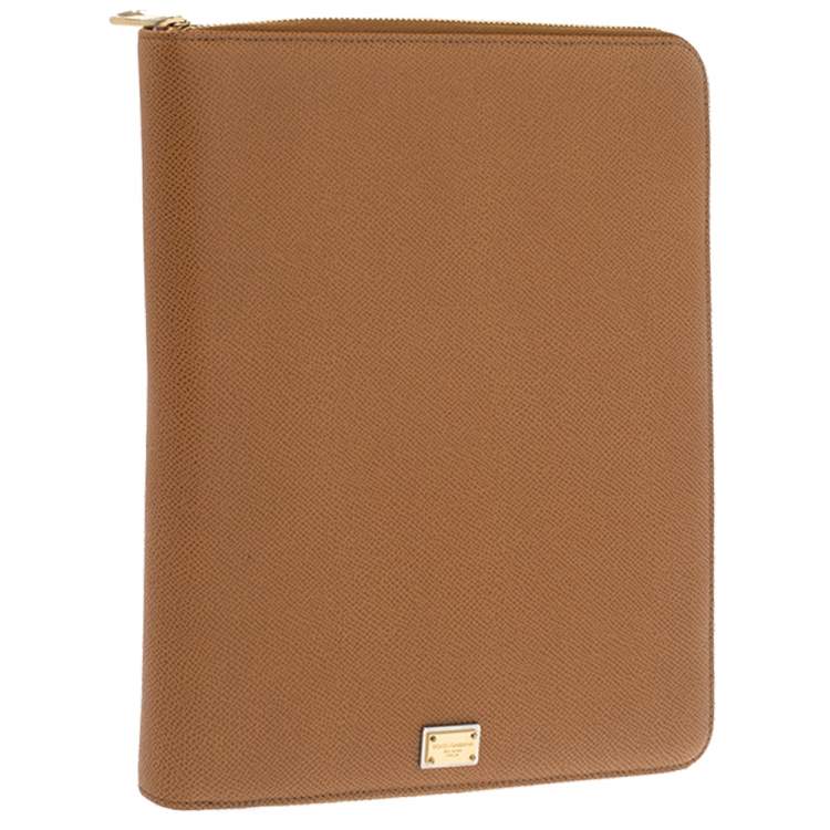Pre Owned Dolce & Gabbana Tan Leather Agenda Organizer