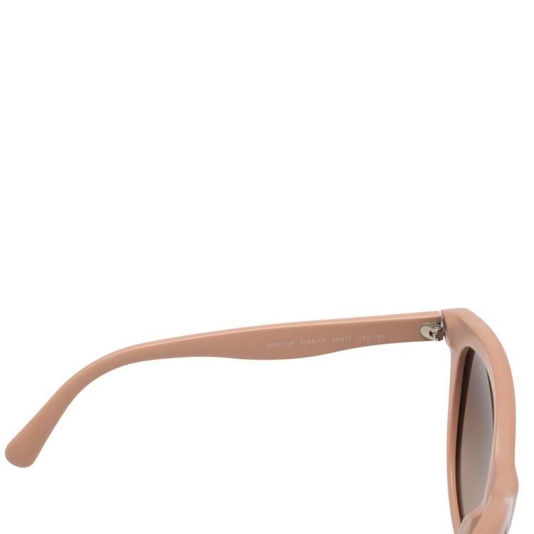 Pre Owned Dolce & Gabbana Salmon Pink/ Brown Gradient DG4149 Oversized Sunglasses