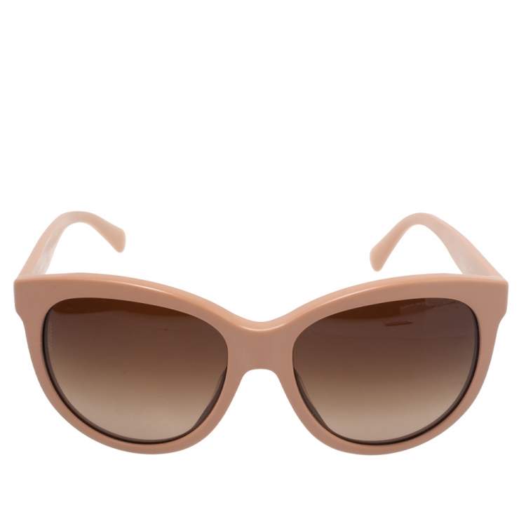 Pre Owned Dolce & Gabbana Salmon Pink/ Brown Gradient DG4149 Oversized Sunglasses