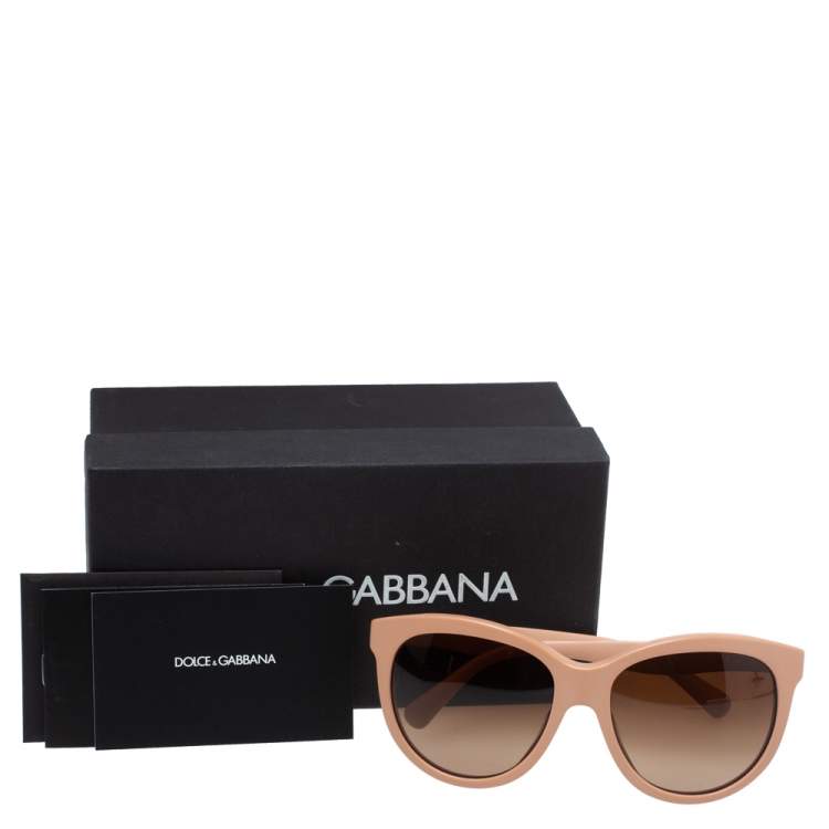 Pre Owned Dolce & Gabbana Salmon Pink/ Brown Gradient DG4149 Oversized Sunglasses