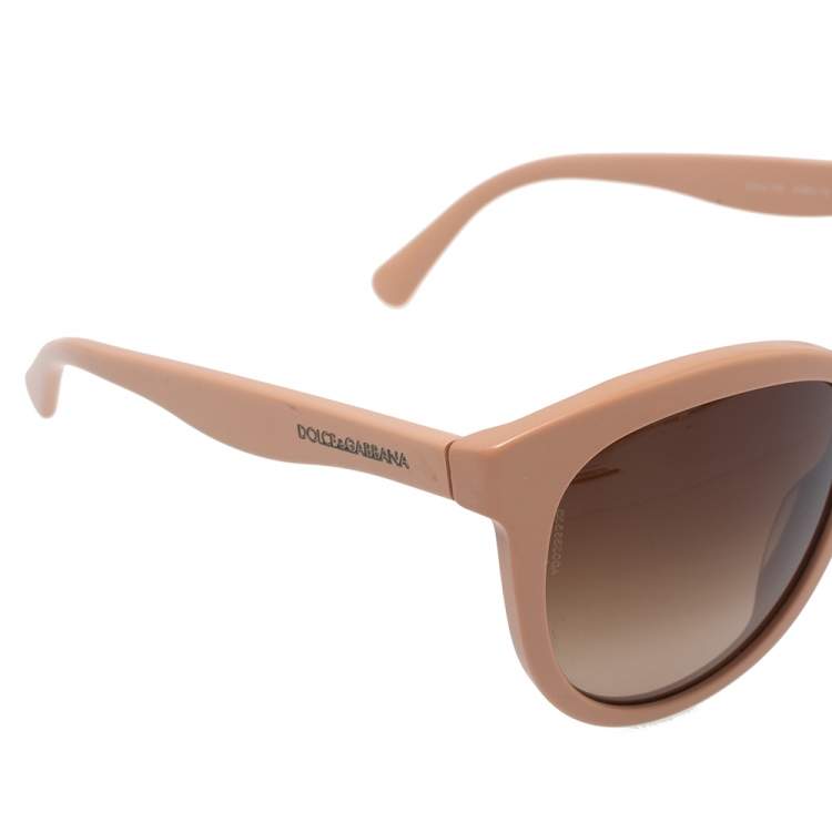 Pre Owned Dolce & Gabbana Salmon Pink/ Brown Gradient DG4149 Oversized Sunglasses