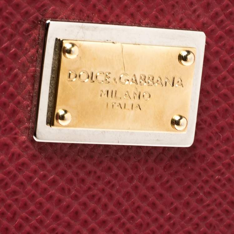 Pre Owned Dolce & Gabbana Red Grained Leather Zip iPad Case