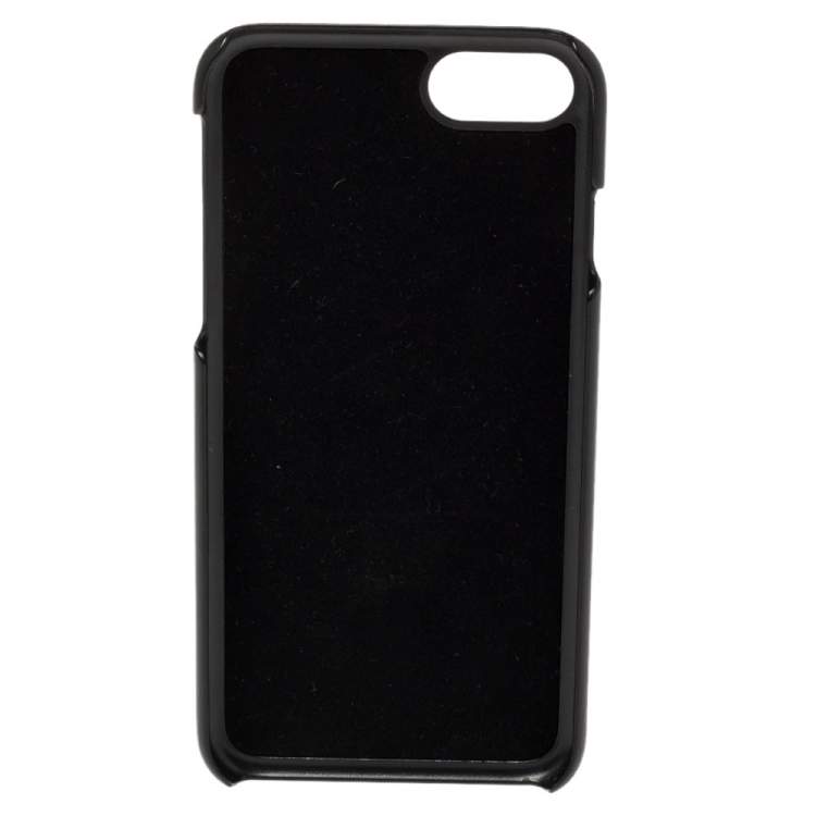 مملوكة مسبقًا Dolce & Gabbana Black Lizard Embossed Leather Studded iPhone 7 Cover