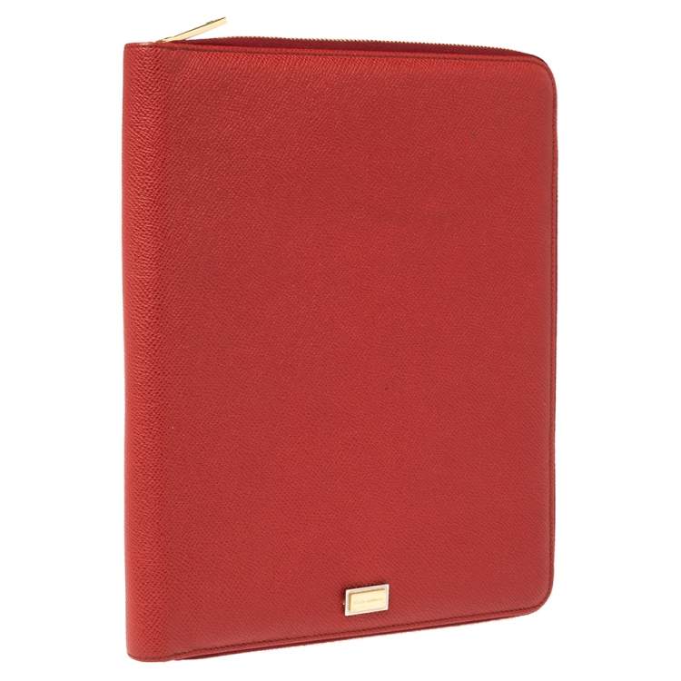 Pre Owned Dolce & Gabbana Red Leather Agenda Organizer