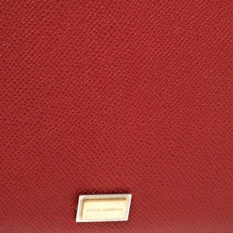 Pre Owned Dolce & Gabbana Red Leather Agenda Organizer