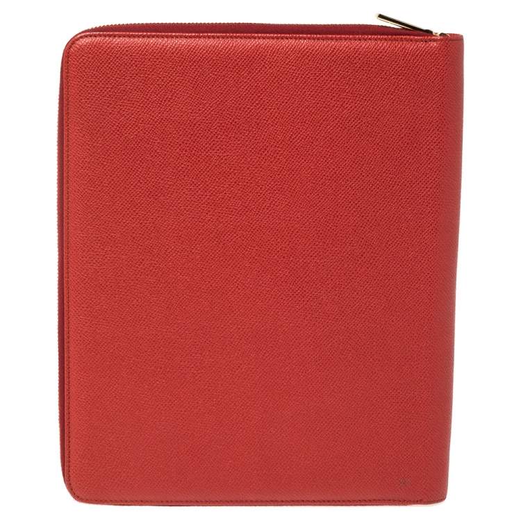 Pre Owned Dolce & Gabbana Red Leather Agenda Organizer