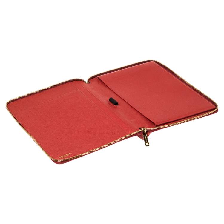 Pre Owned Dolce & Gabbana Red Leather Agenda Organizer