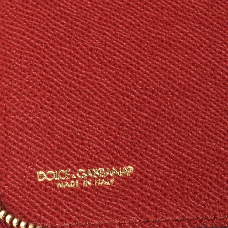 Pre Owned Dolce & Gabbana Red Leather Agenda Organizer