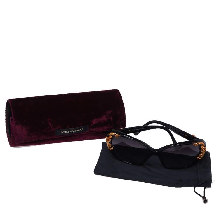 Pre Owned Dolce & Gabbana Black Gradient Sicilian Baroque Sunglasses