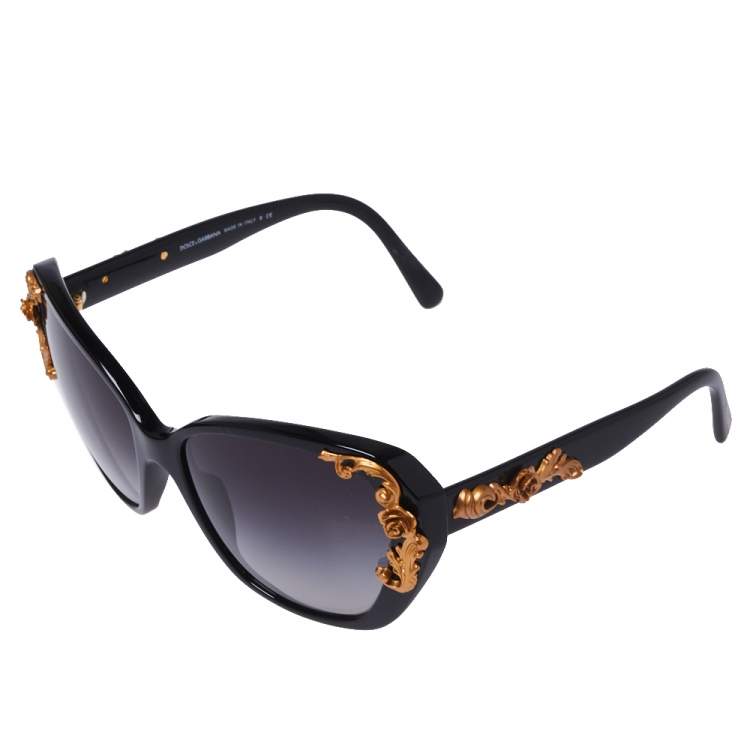 Pre Owned Dolce & Gabbana Black Gradient Sicilian Baroque Sunglasses