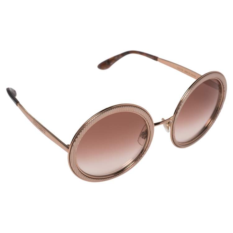Dolce & Gabbana Rose Gold/Pink Gradient DG 2179 Round Sunglasses Dolce &  Gabbana | TLC