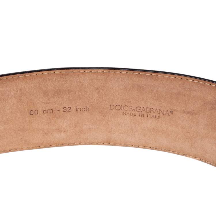 Pre Owned Dolce & Gabbana Black Patent Leather Wide Belt 80CM